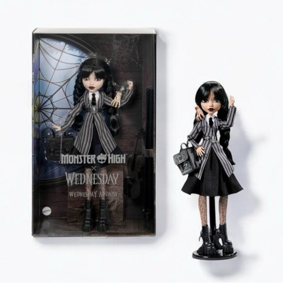 Mattel Toy Monster High Wednesday Addams Doll New in box HXJ04-9564 Black Netfli - Picture 1 of 9